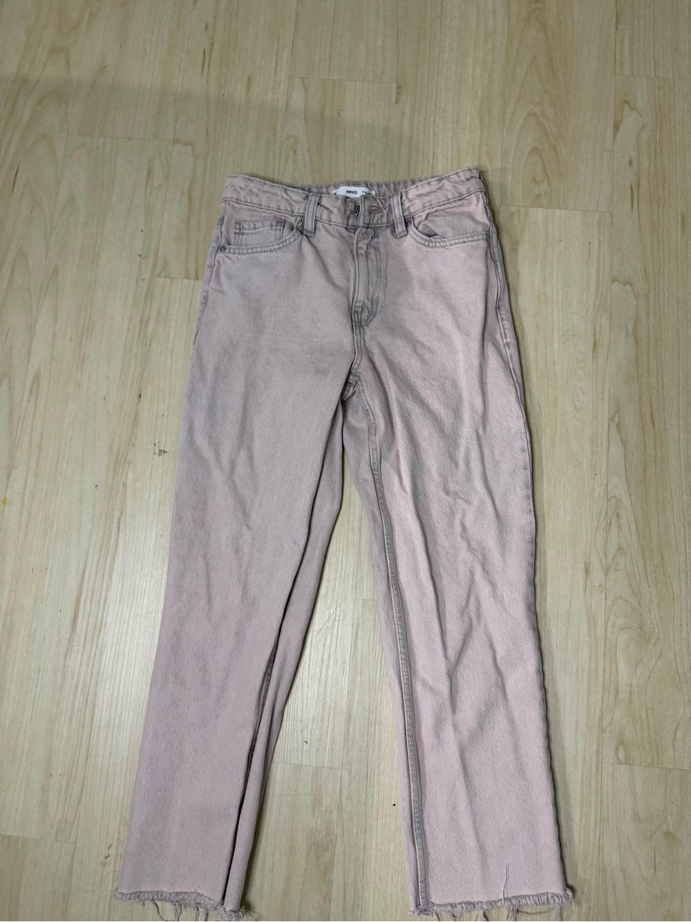 MNG Women's Light Pink Straight-Leg Jeans